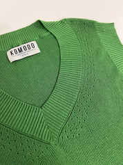 SANDER - Cotton Tencel Vest - Jungle Green - Ecomarket.com