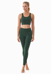 LENNA | High-waisted leggings made from organic cotton in green - Ecomarket.com