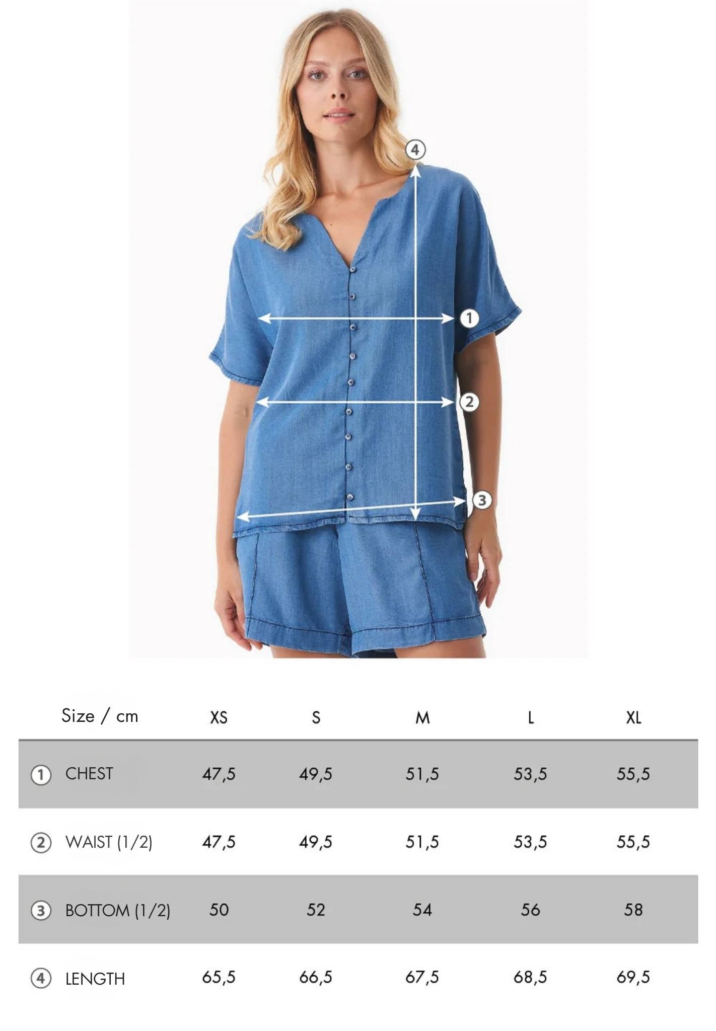 Denim-Look Blouse in TENCEL™ Lyocell - Ecomarket.com
