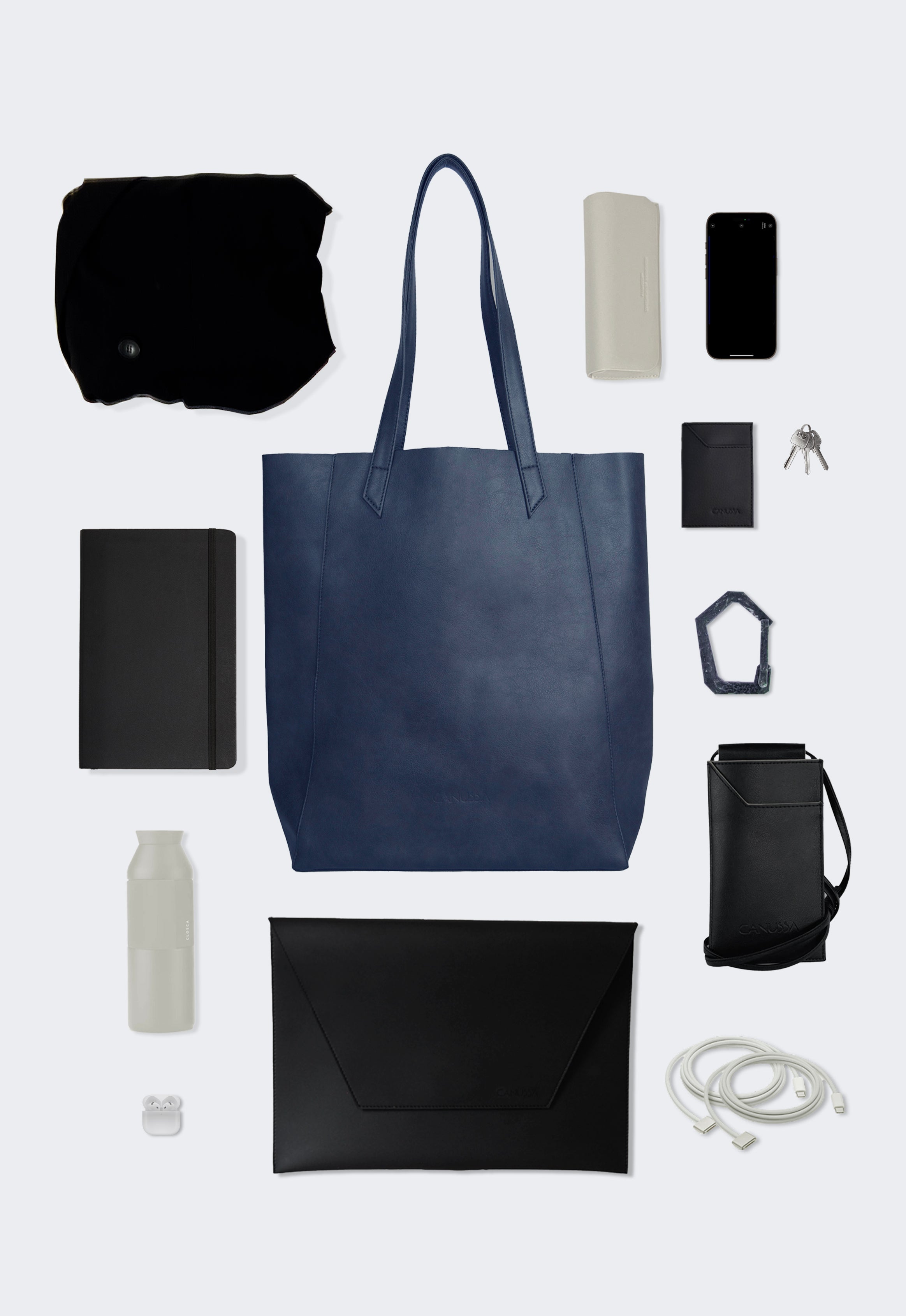 Lite - Navy Blue Vegan shoulder bag - Ecomarket.com