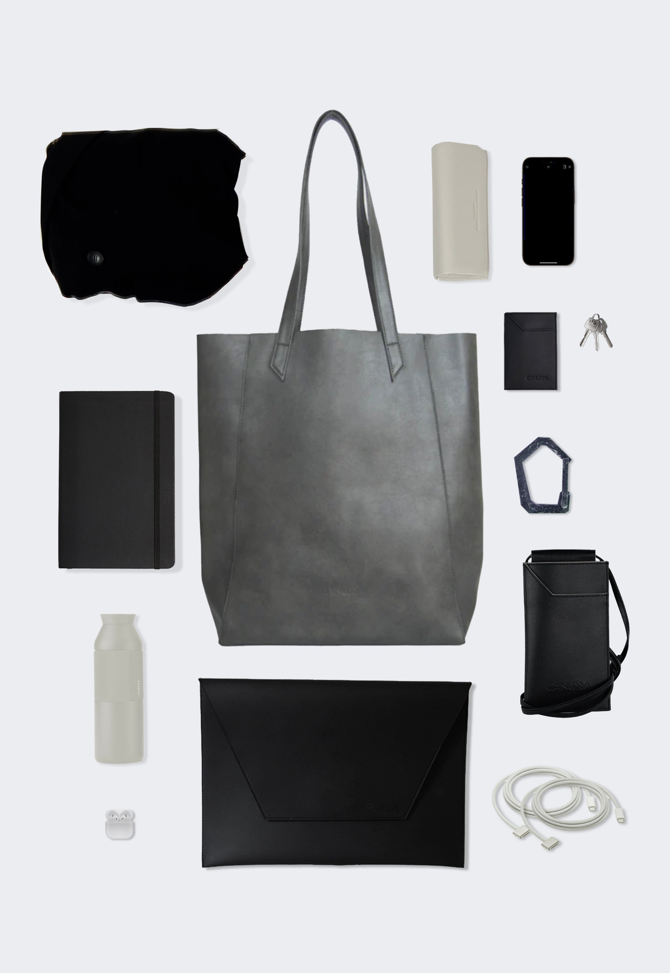 Lite - Grey Vegan shoulder bag - Ecomarket.com