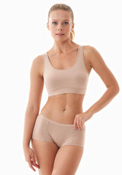 BRIANNA | Bralette made from organic cotton and TENCEL™ Modal in beige - Ecomarket.com