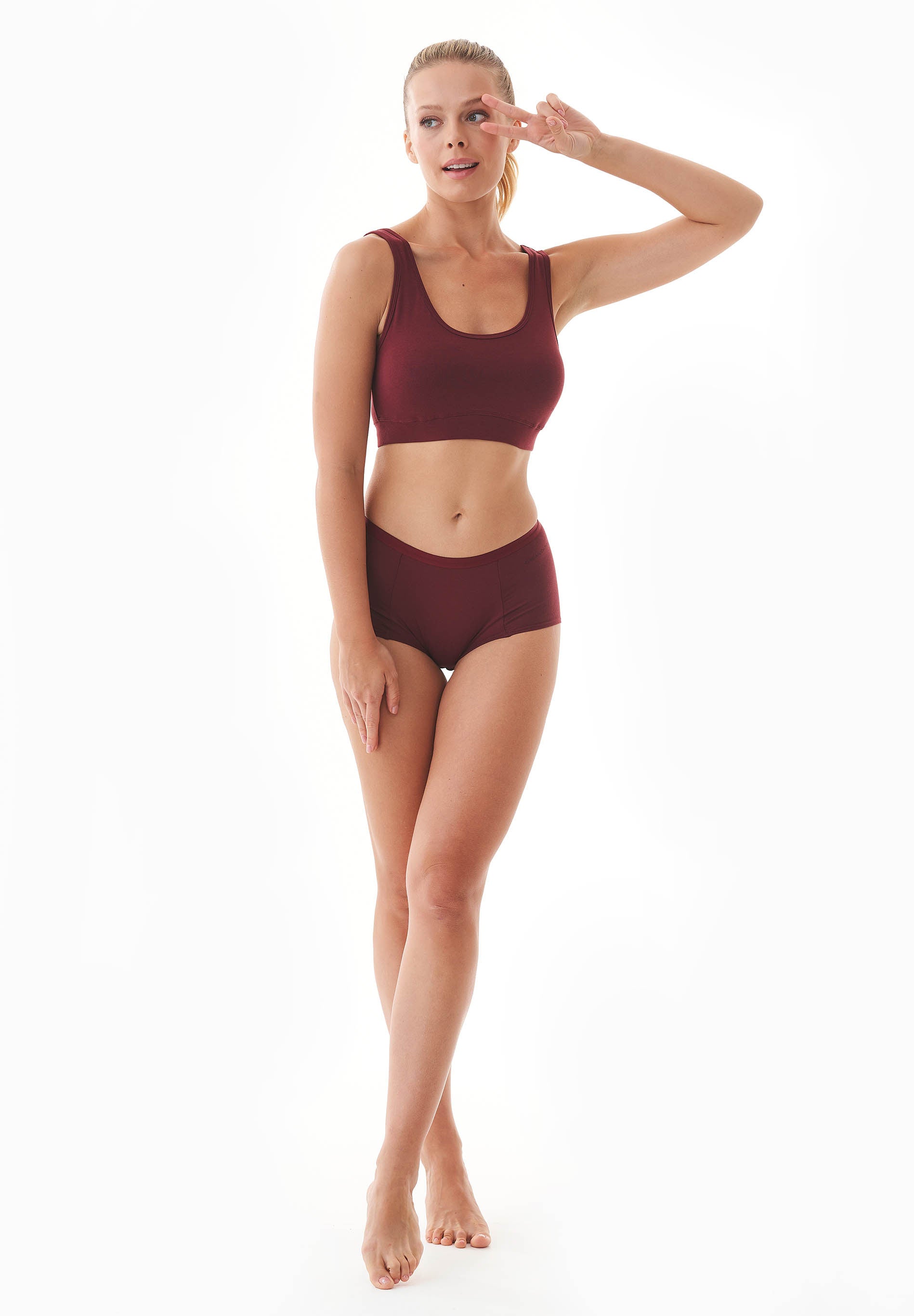 BRIANNA | Bralette made from organic cotton and TENCEL™ Modal in bordeaux - Ecomarket.com