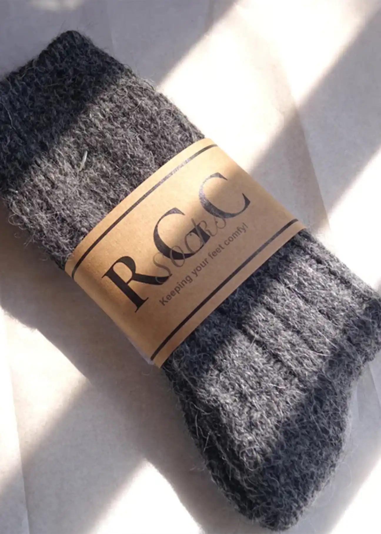 Alpaca Natural Wool Socks Antracite - Ecomarket.com