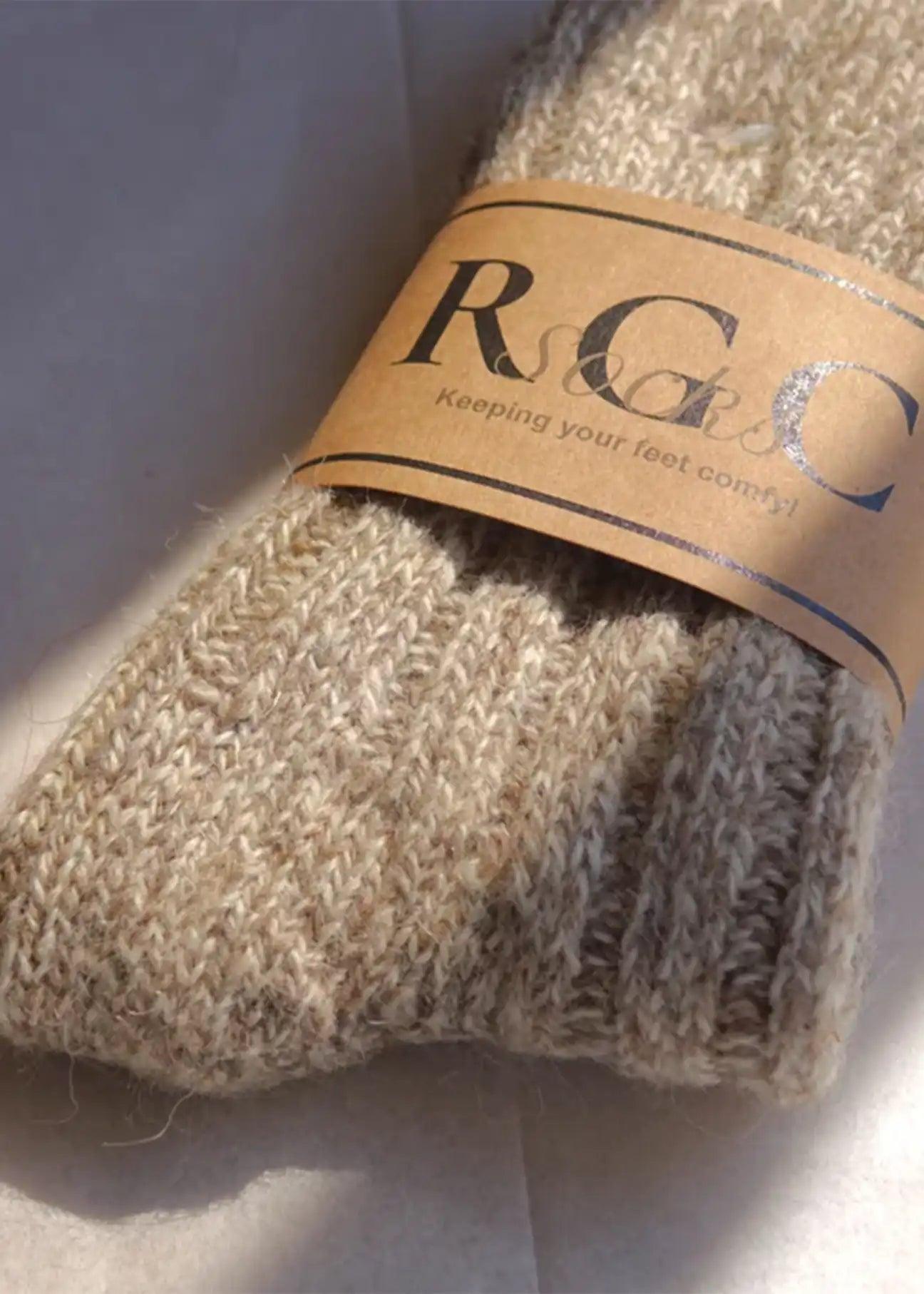 Alpaca Natural Wool Socks Beige - Ecomarket.com