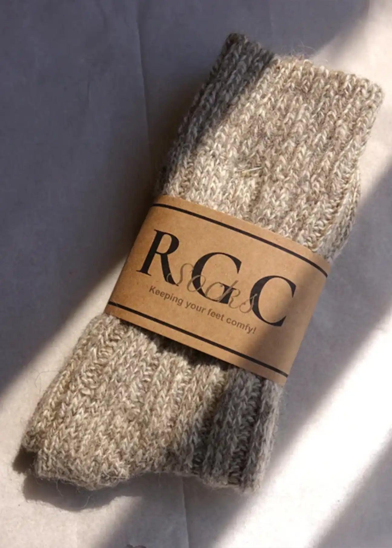 Alpaca Natural Wool Socks Beige - Ecomarket.com