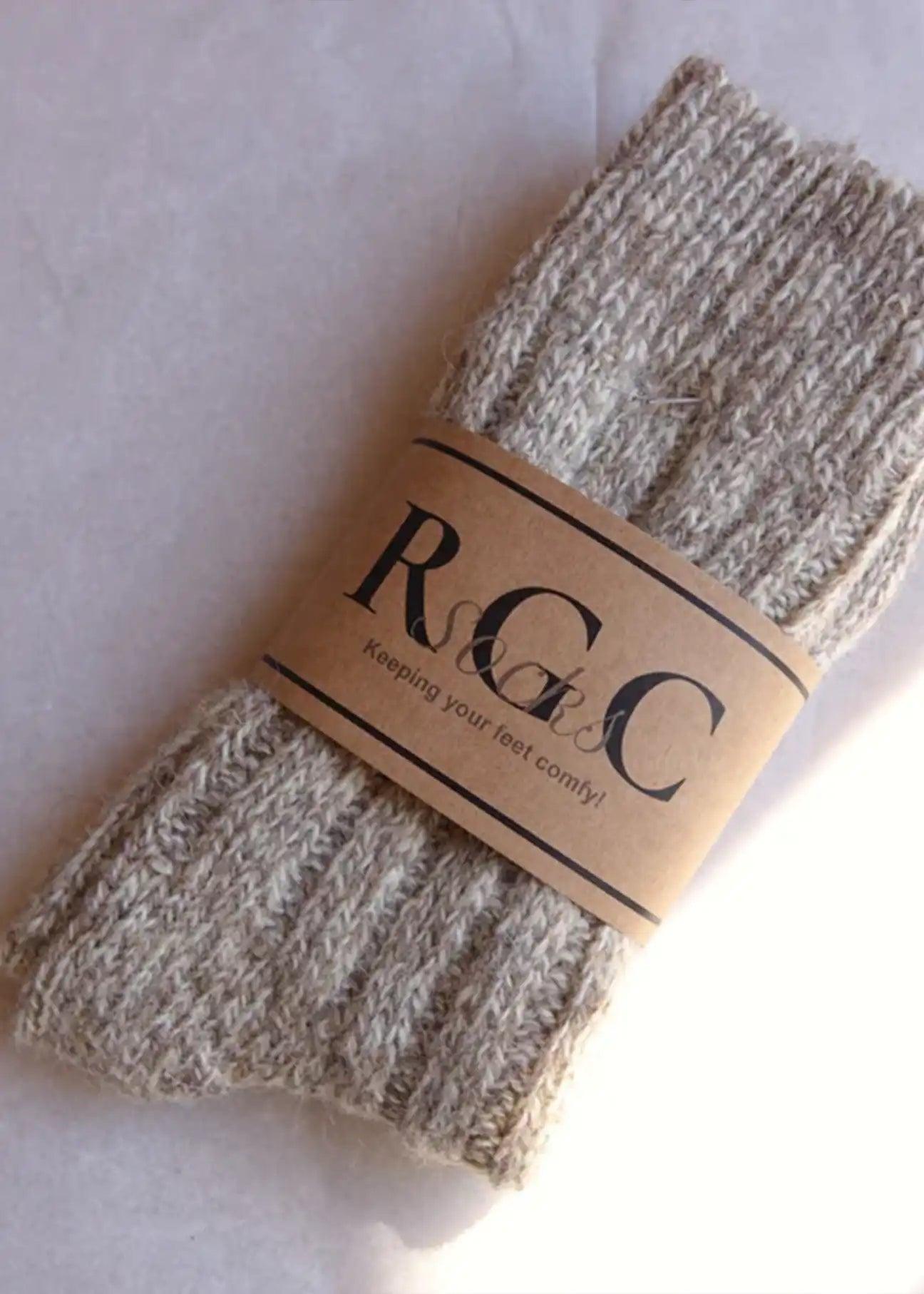Alpaca Natural Wool Socks Beige - Ecomarket.com