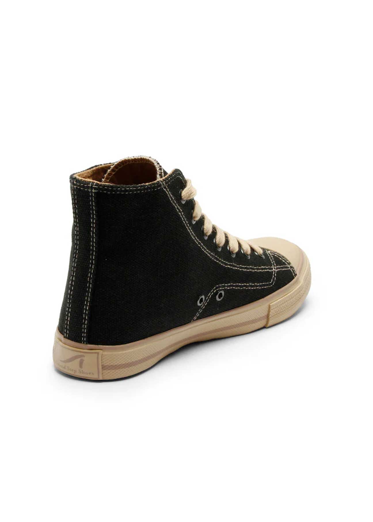 Billy High-Top Vegan Hemp Sneaker - Black - Ecomarket.com