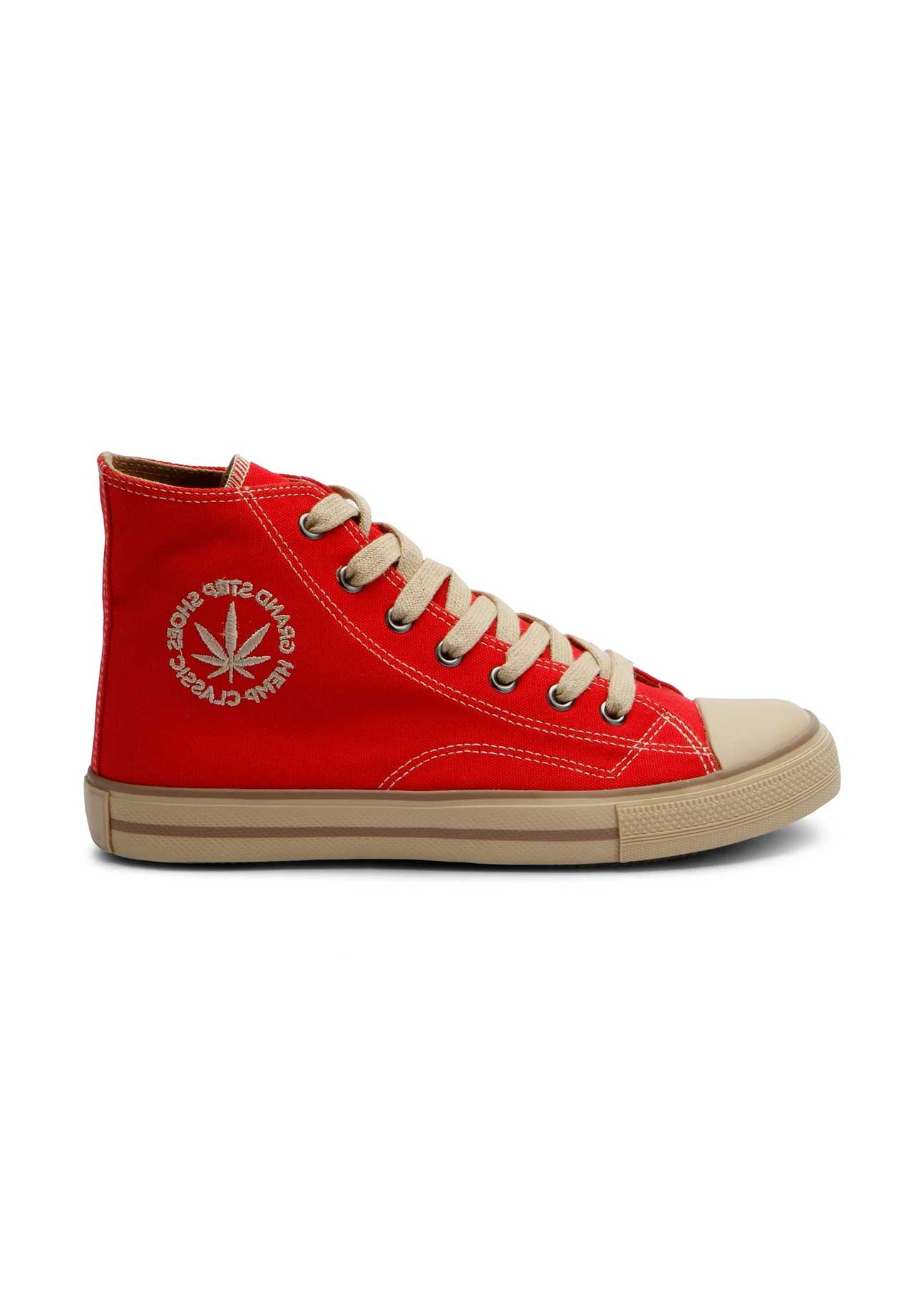 Billy High-Top Vegan Hemp Sneaker - Red - Ecomarket.com