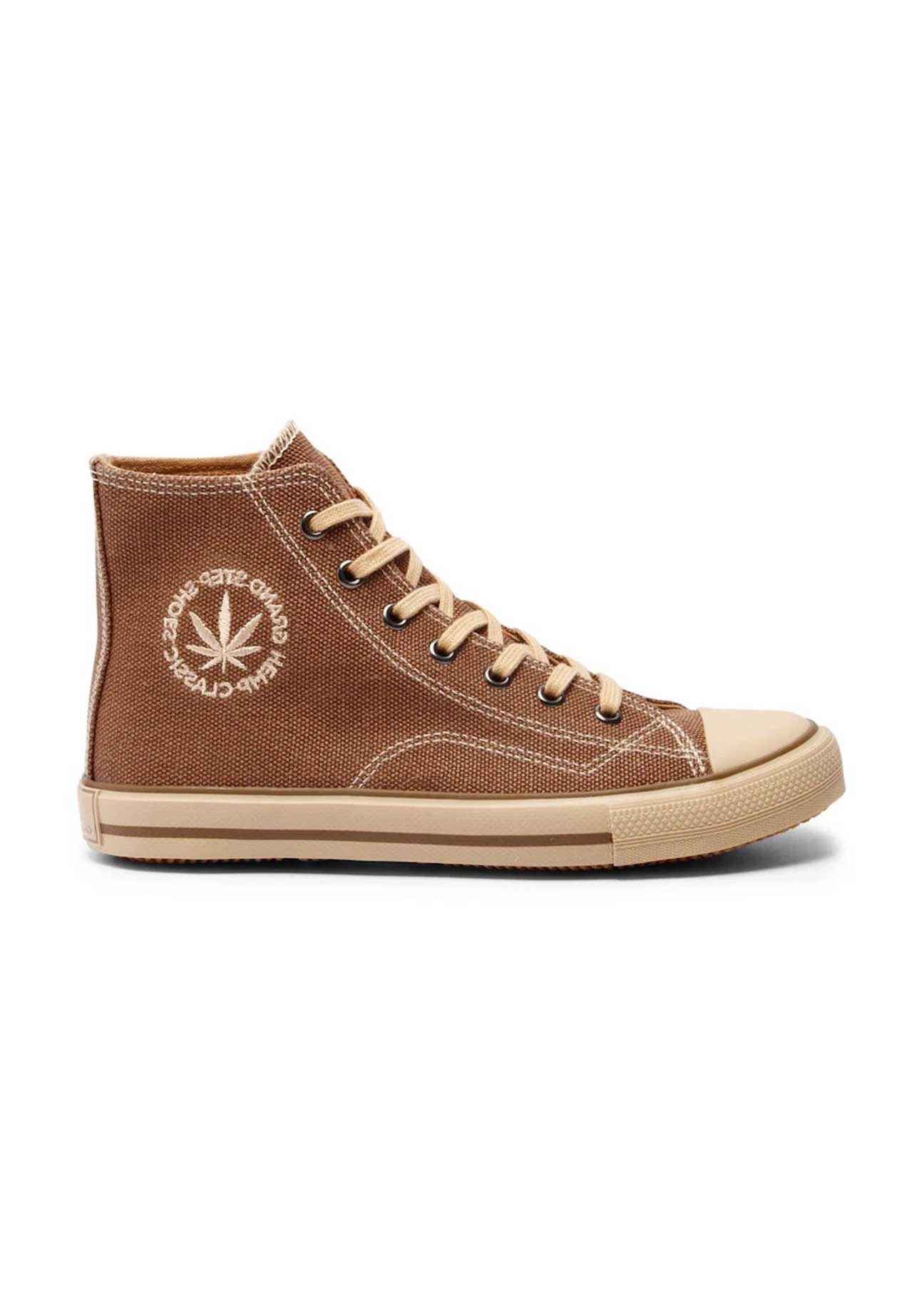 Billy High-Top Vegan Hemp Sneaker - Taupe - Ecomarket.com
