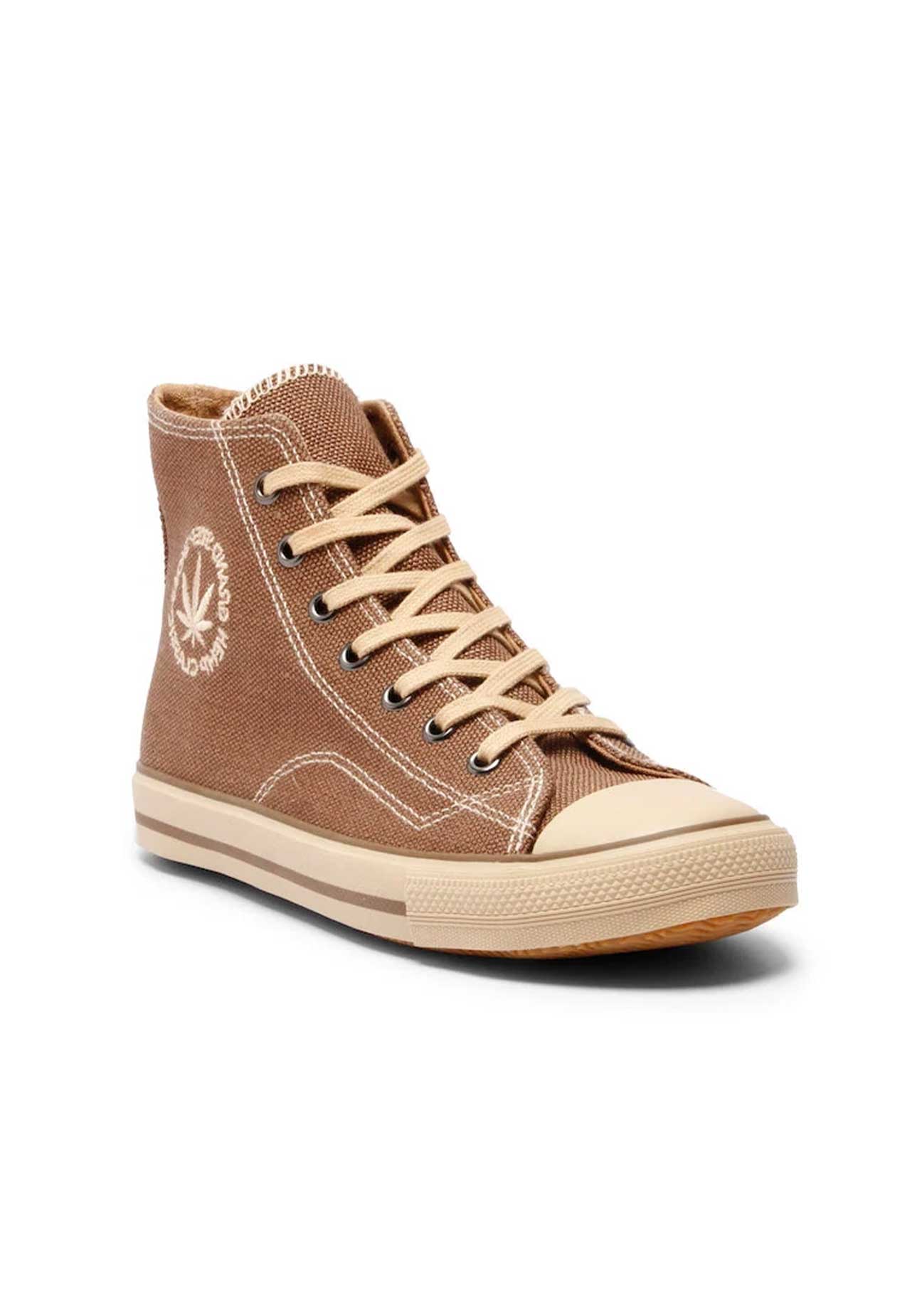 Billy High-Top Vegan Hemp Sneaker - Taupe - Ecomarket.com