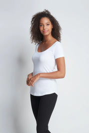 Boat Neck Cotton Modal Blend T-shirt - Ecomarket.com