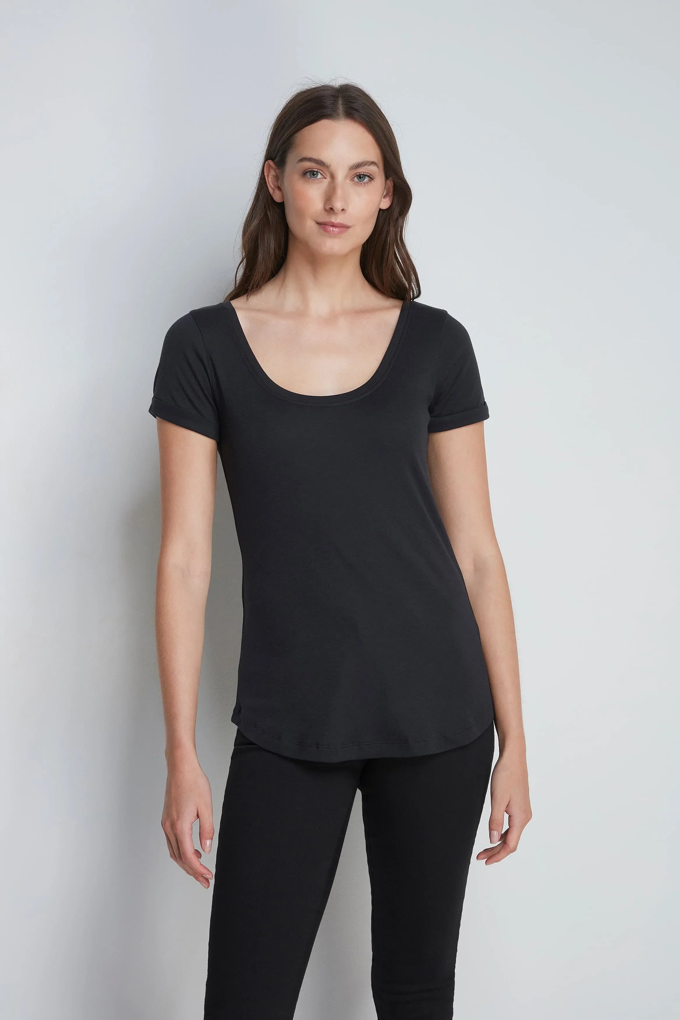 Boat Neck Cotton Modal Blend T-shirt - Ecomarket.com