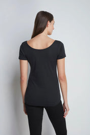 Boat Neck Cotton Modal Blend T-shirt - Ecomarket.com