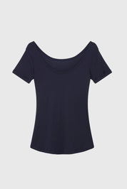 Boat Neck Cotton Modal Blend T-shirt - Ecomarket.com