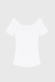 Boat Neck Cotton Modal Blend T-shirt - Ecomarket.com