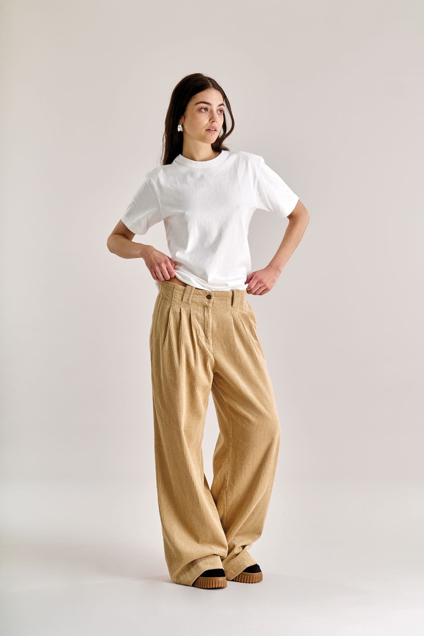 LOLA Organic Cotton Cord Trouser - Croissant - Ecomarket.com