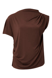 CATE - Modal Jersey Top - Chocolate - Ecomarket.com