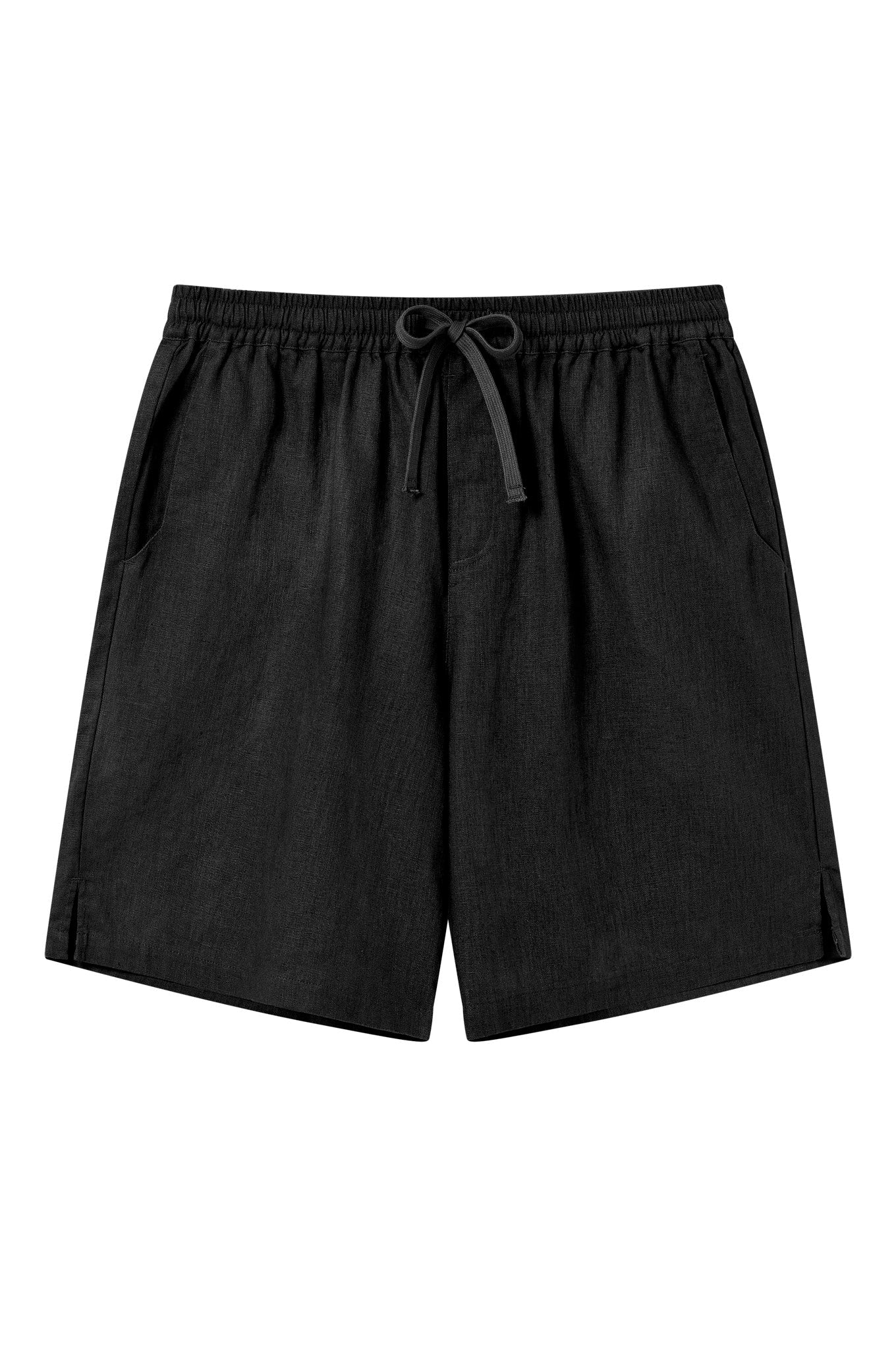 JERRY - Organic Linen Cotton Shorts - Black - Ecomarket.com