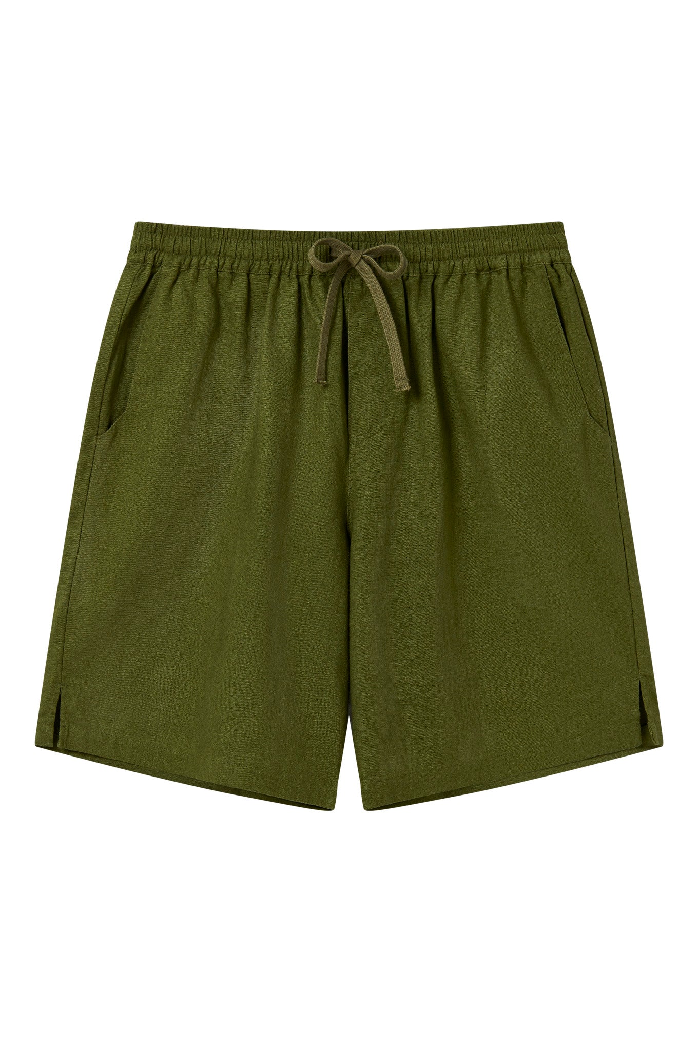 JERRY - Organic Linen Cotton Shorts - Khaki - Ecomarket.com