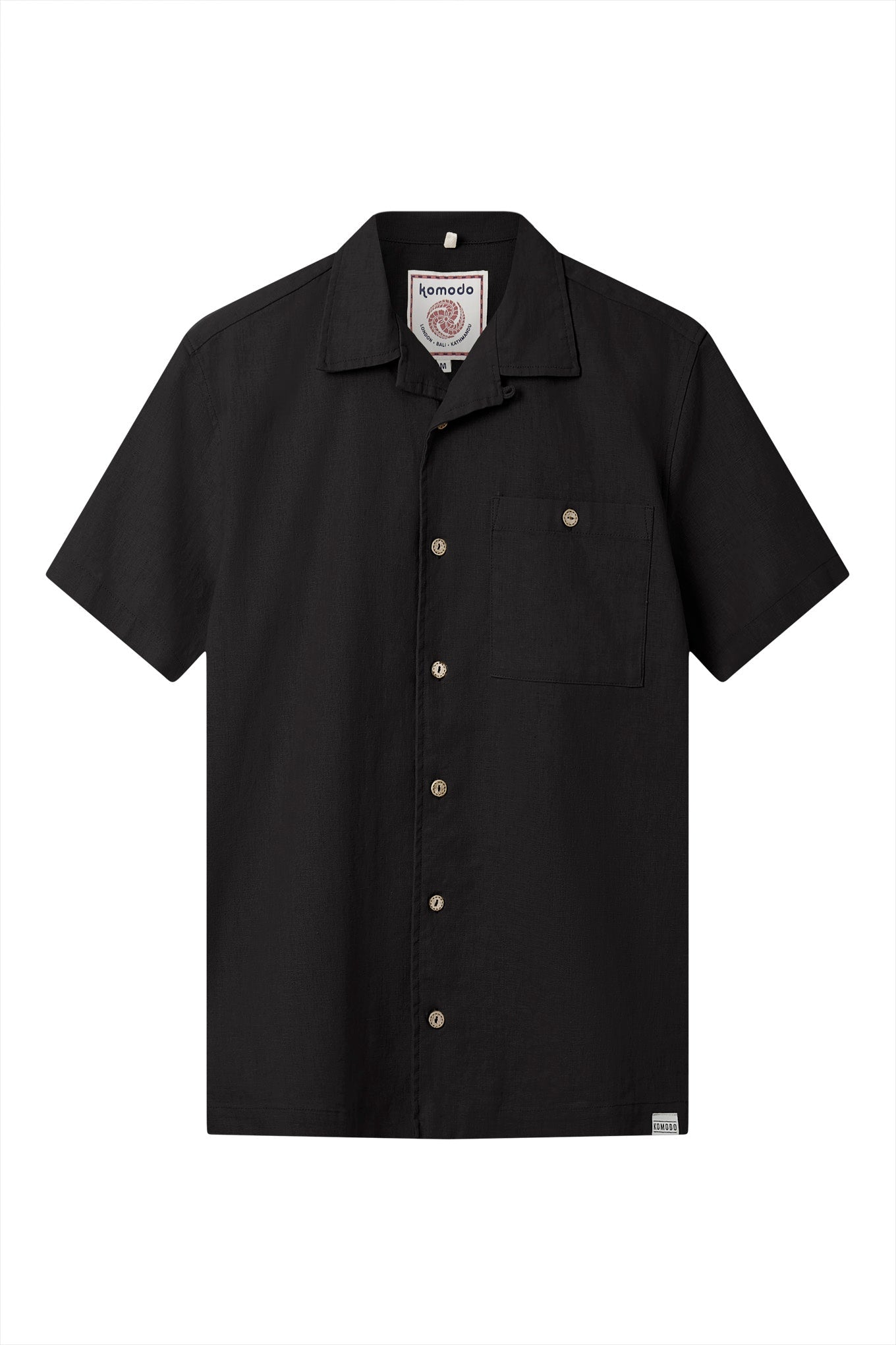 SPINDRIFT - Organic Linen Cotton Shirt - Black - Ecomarket.com