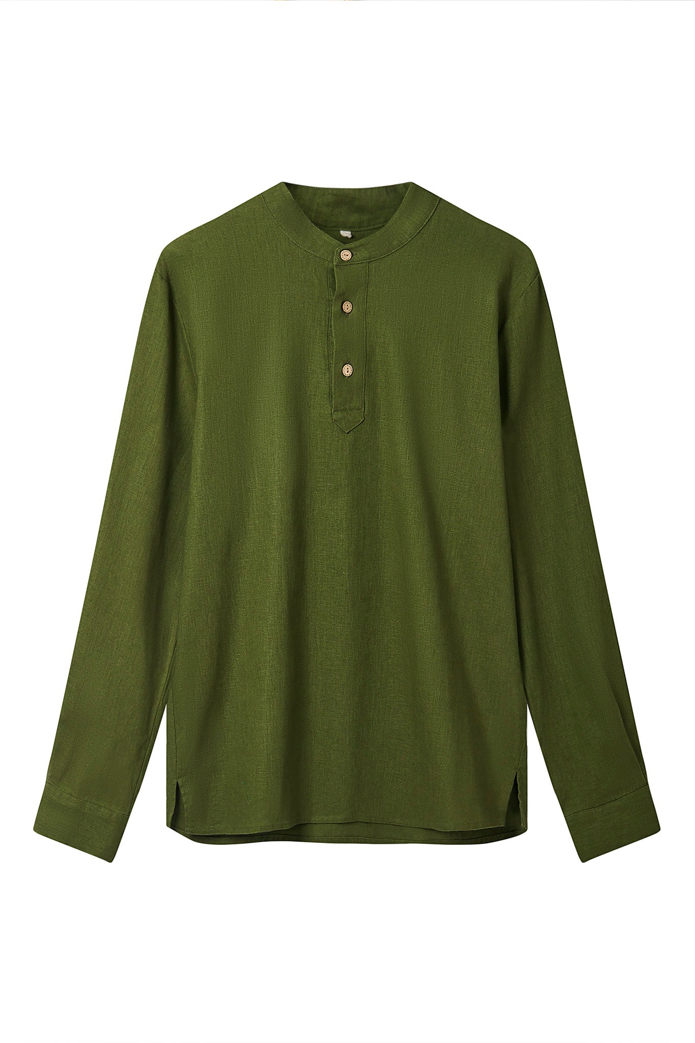 ELIJAH - Organic Linen Cotton Shirt - Khaki - Ecomarket.com