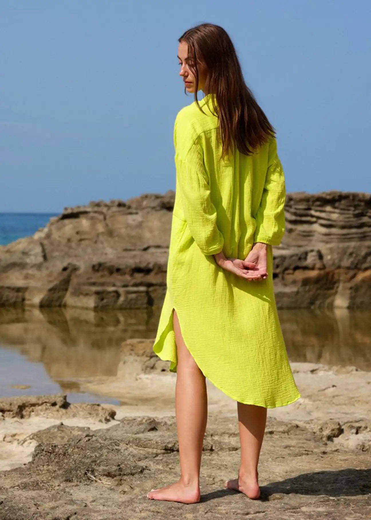 COTONER Organic Cotton Muslin Shirt Dress - Ecomarket.com