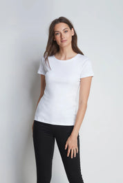 Short Sleeve Crew Neck Cotton Modal Blend T-shirt - Ecomarket.com