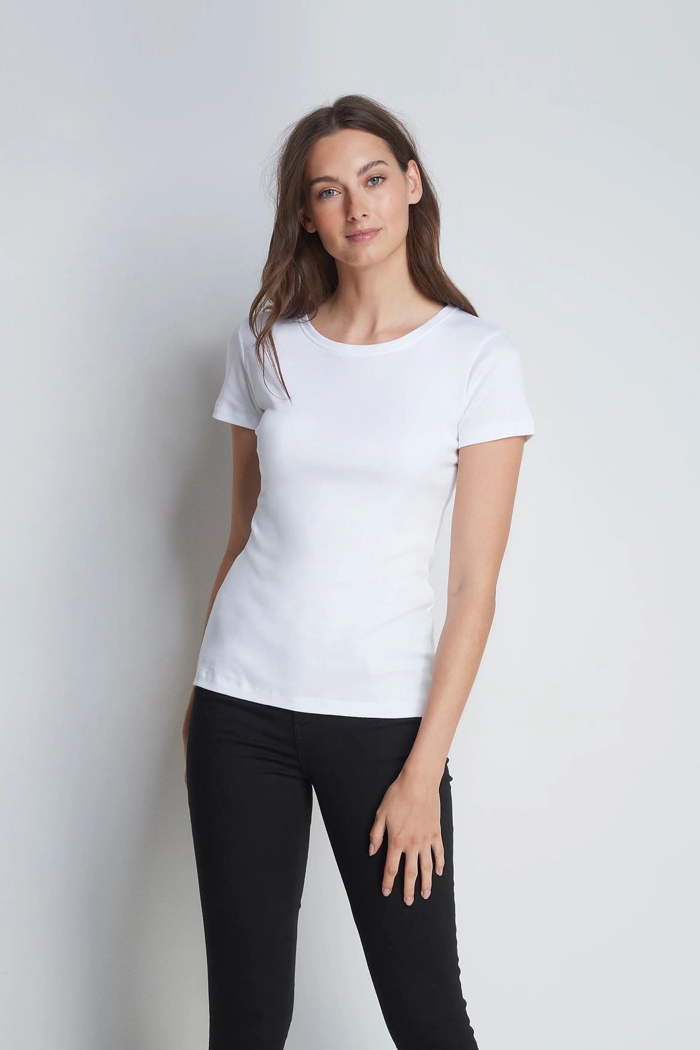 Short Sleeve Crew Neck Cotton Modal Blend T-shirt - Ecomarket.com