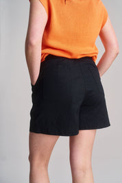 EMMIE - Organic Linen Cotton Shorts - Black - Ecomarket.com