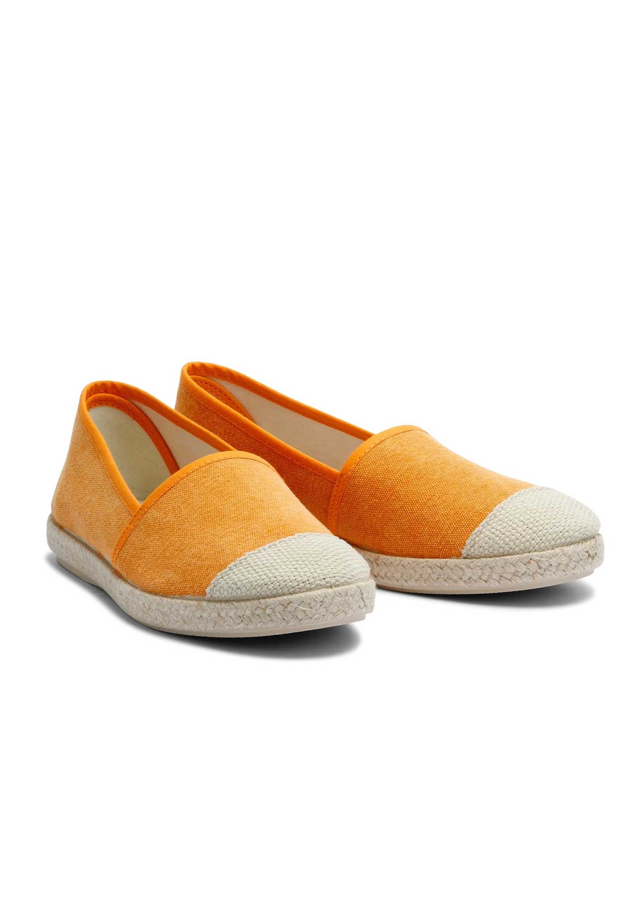 Evita Orange Organic Cotton Vegan Espadrilles - Ecomarket.com