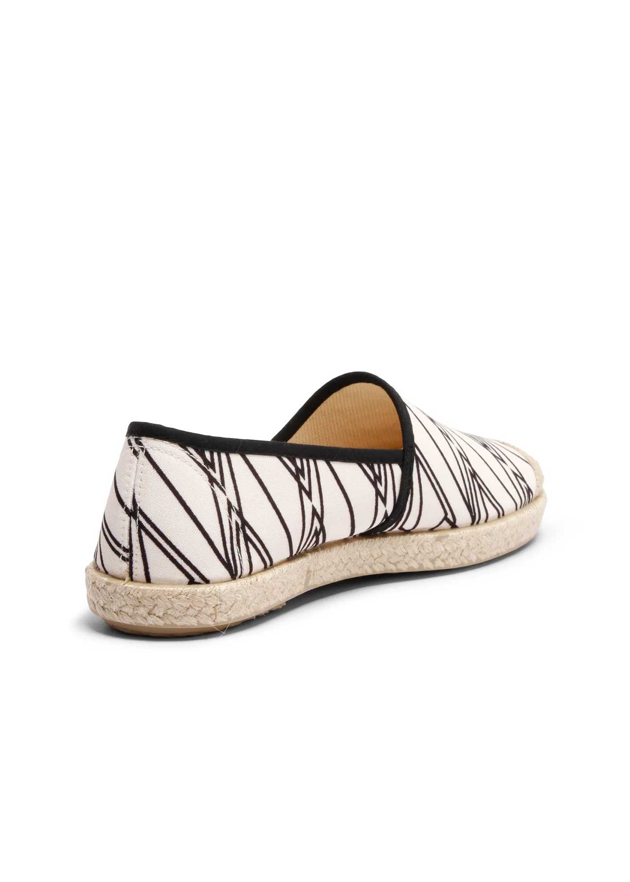 Evita Recycled Cotton Vegan Espadrilles – Black & White Print - Ecomarket.com