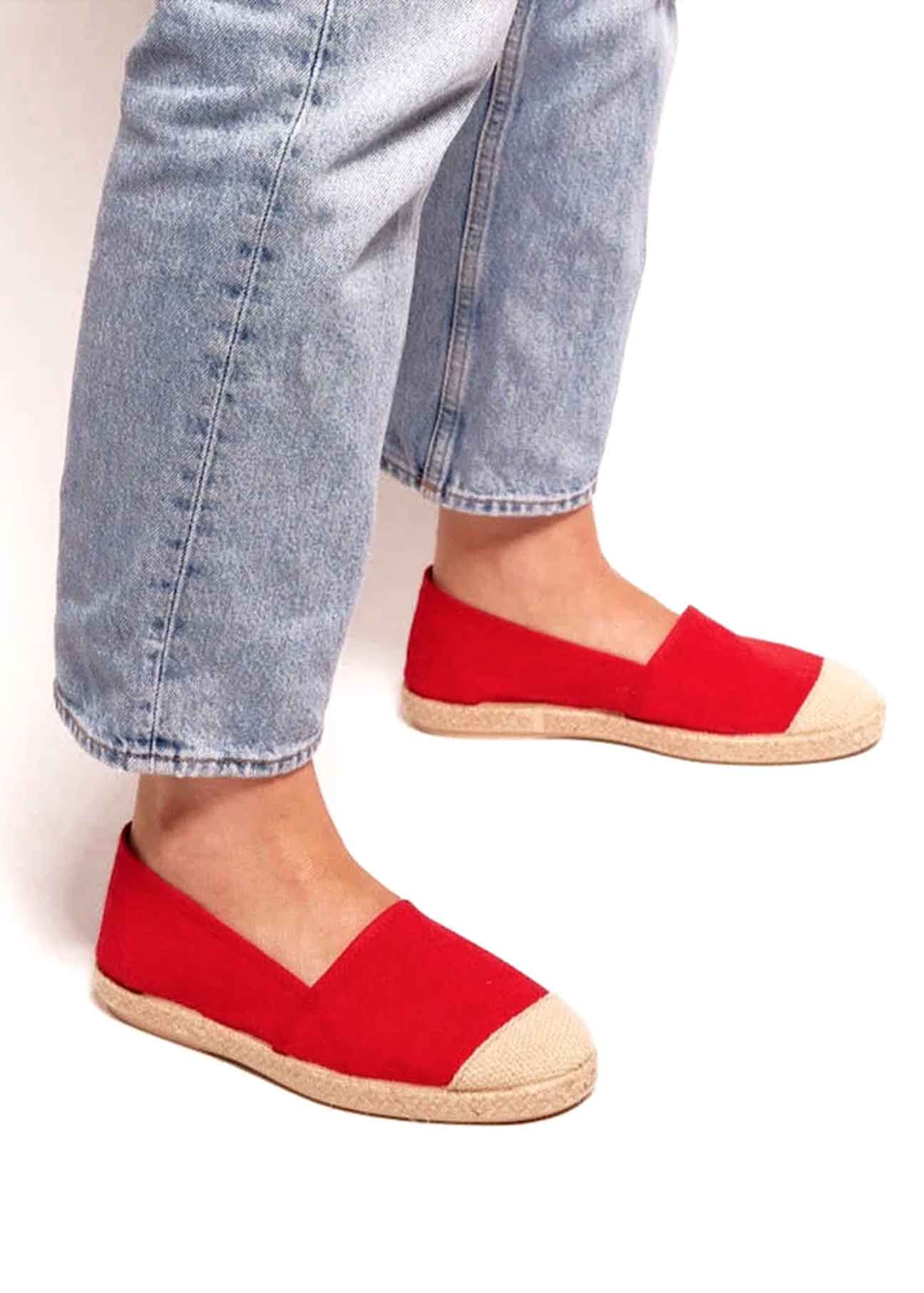 Evita Red Organic Cotton Vegan Espadrilles - Ecomarket.com