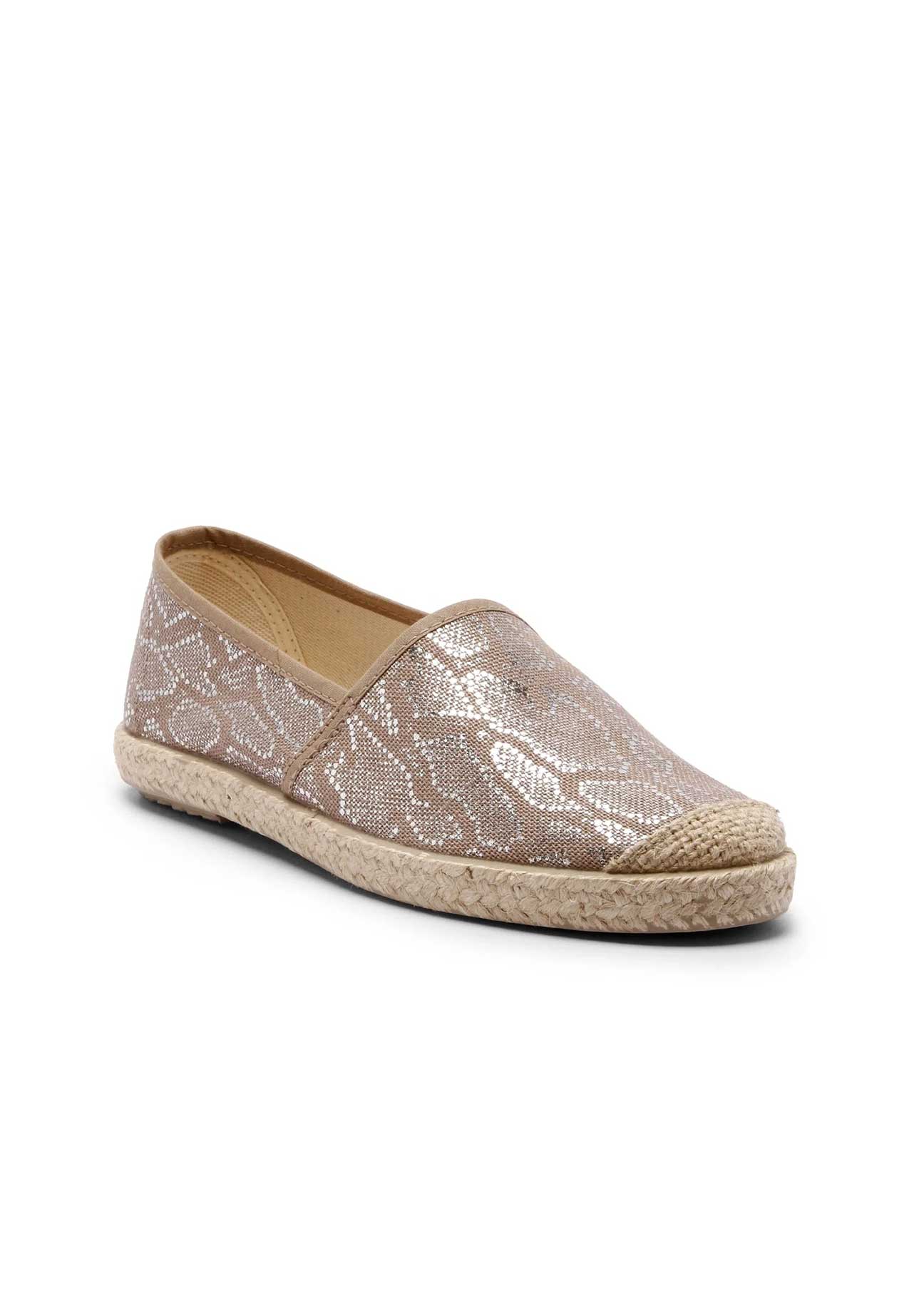 Evita Snake-Metallic Organic Cotton Vegan Espadrilles - Ecomarket.com