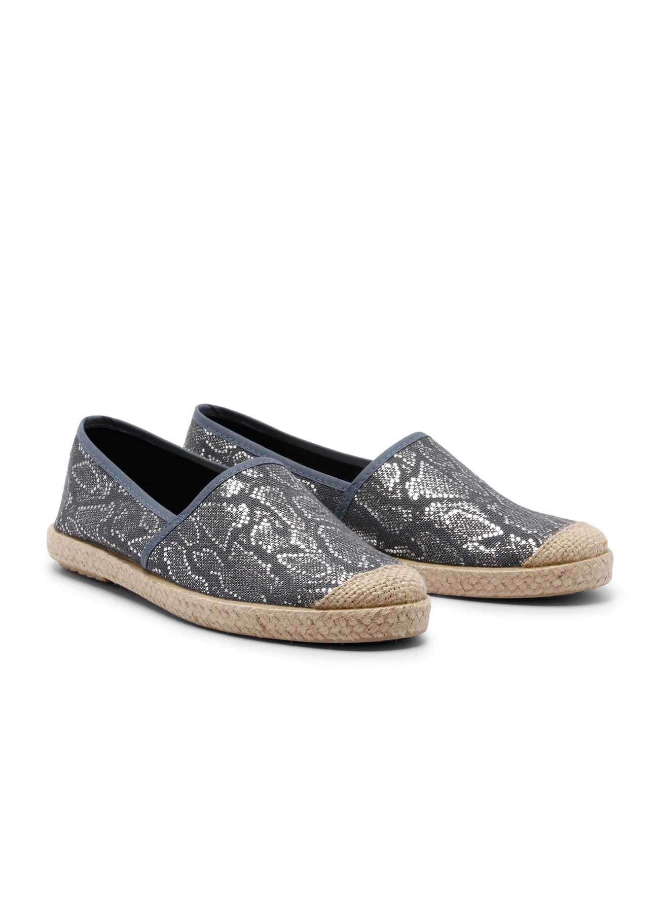 Evita Snake-Navy Organic Cotton Vegan Espadrilles - Ecomarket.com