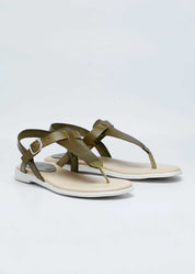 FLORA Sandals in Olive Green - Ecomarket.com