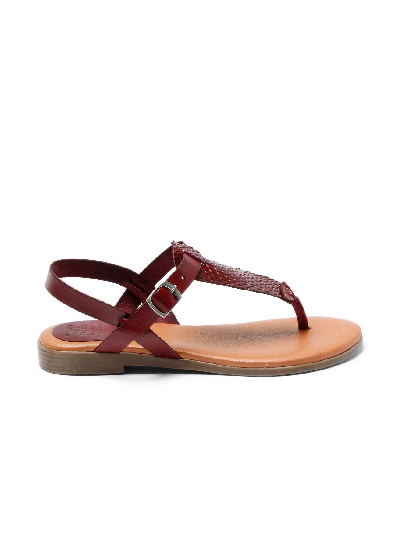 FLORA Sandals in Bordeaux color - Ecomarket.com