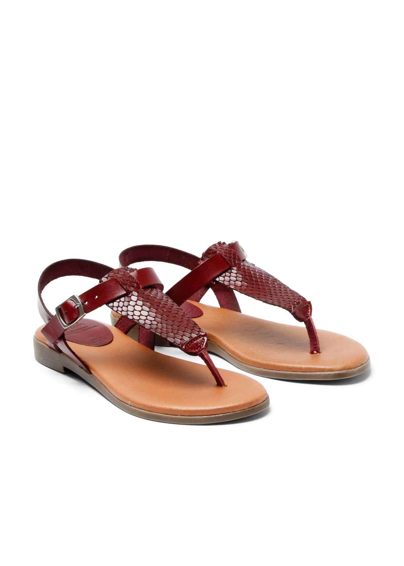 FLORA Sandals in Bordeaux color - Ecomarket.com