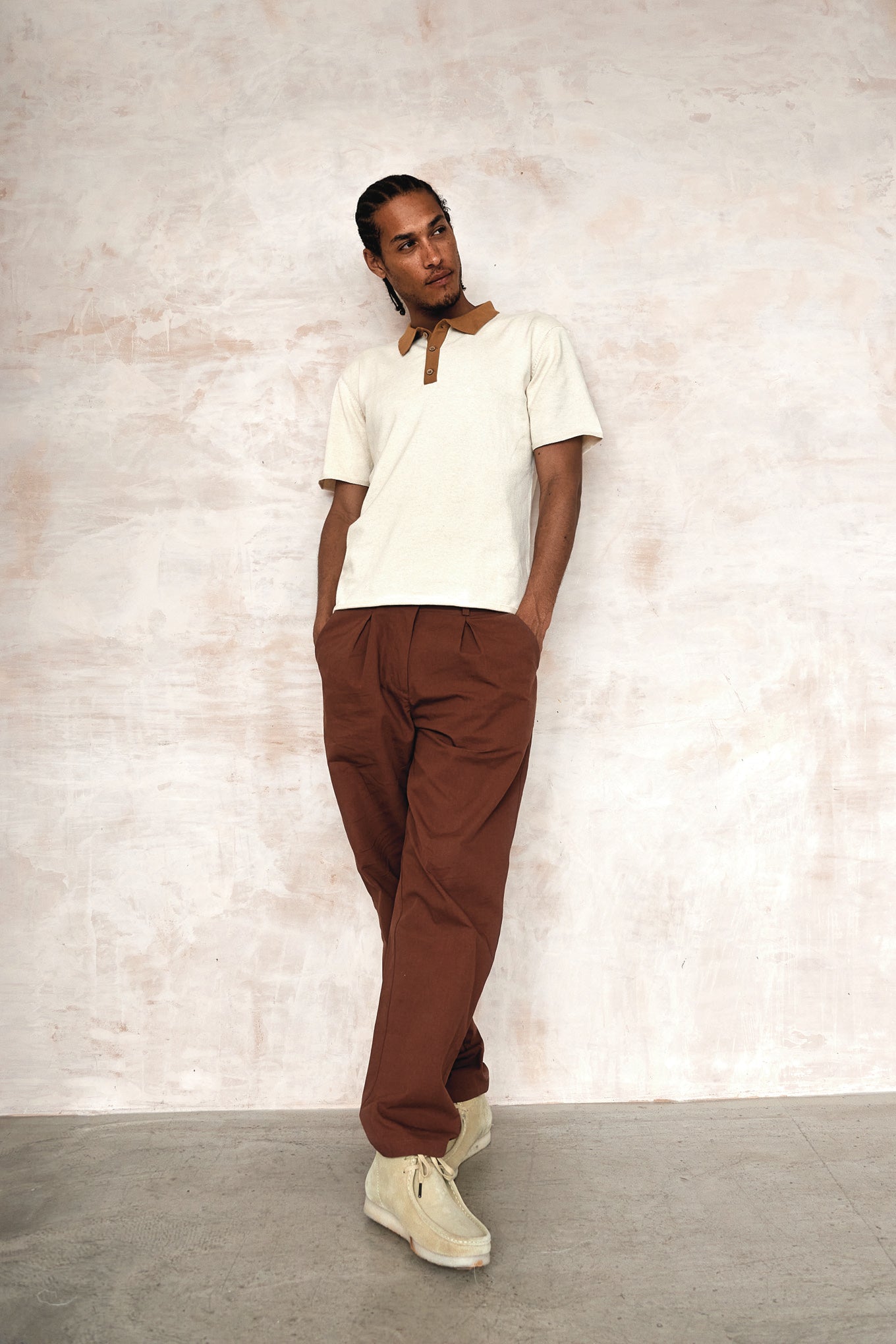 BOWIE - Organic cotton trousers - Chocolate - Ecomarket.com