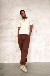 BOWIE - Organic cotton trousers - Chocolate - Ecomarket.com