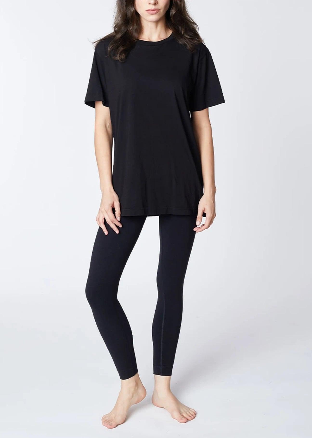 Boyfriend Cotton T-Shirt black - Ecomarket.com