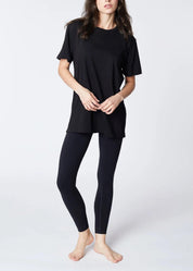 Boyfriend Cotton T-Shirt black - Ecomarket.com
