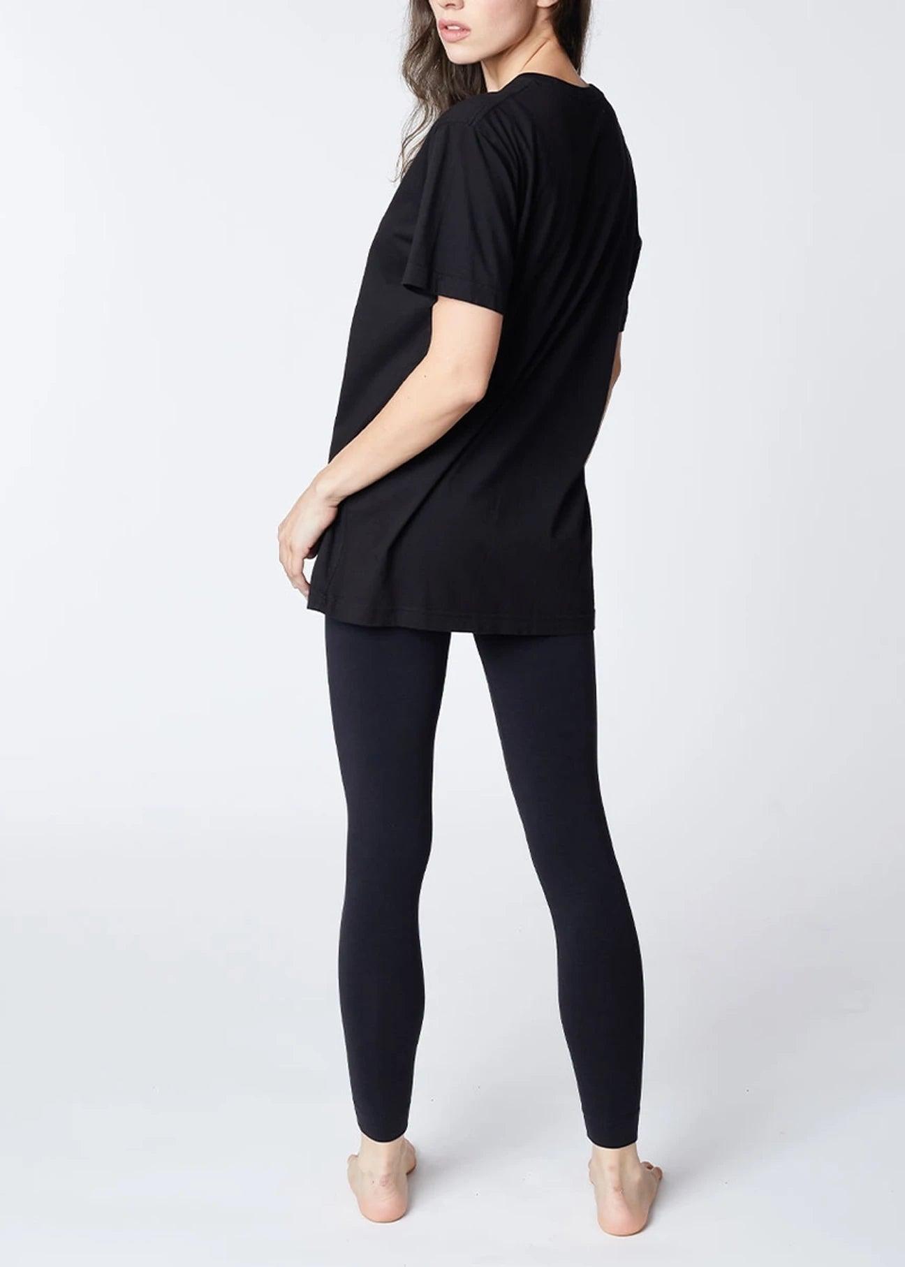 Boyfriend Cotton T-Shirt black - Ecomarket.com