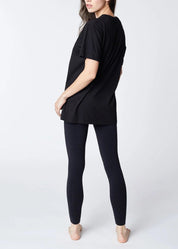 Boyfriend Cotton T-Shirt black - Ecomarket.com