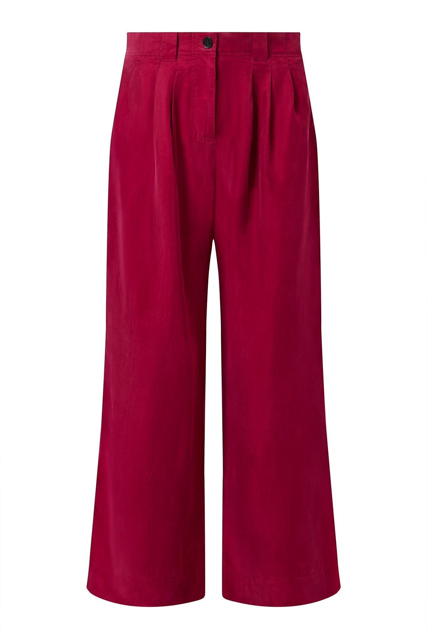 LOLA - Cupro Trousers - Berry - Ecomarket.com