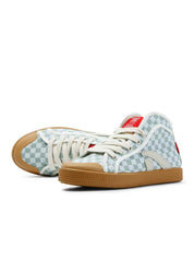 Taylor Recycled Vegan Sneaker Checkered Seagreen - Ecomarket.com