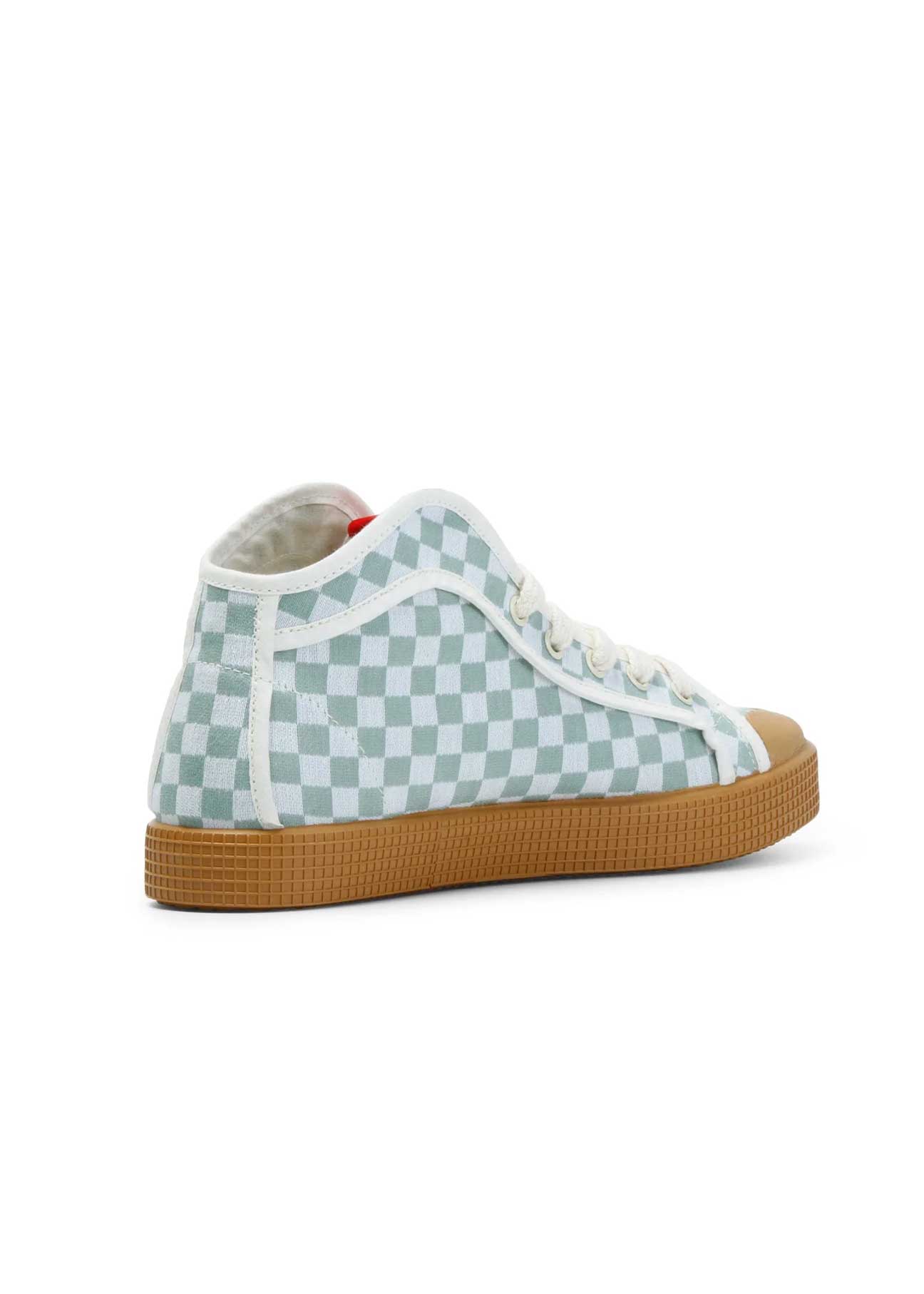 Taylor Recycled Vegan Sneaker Checkered Seagreen - Ecomarket.com