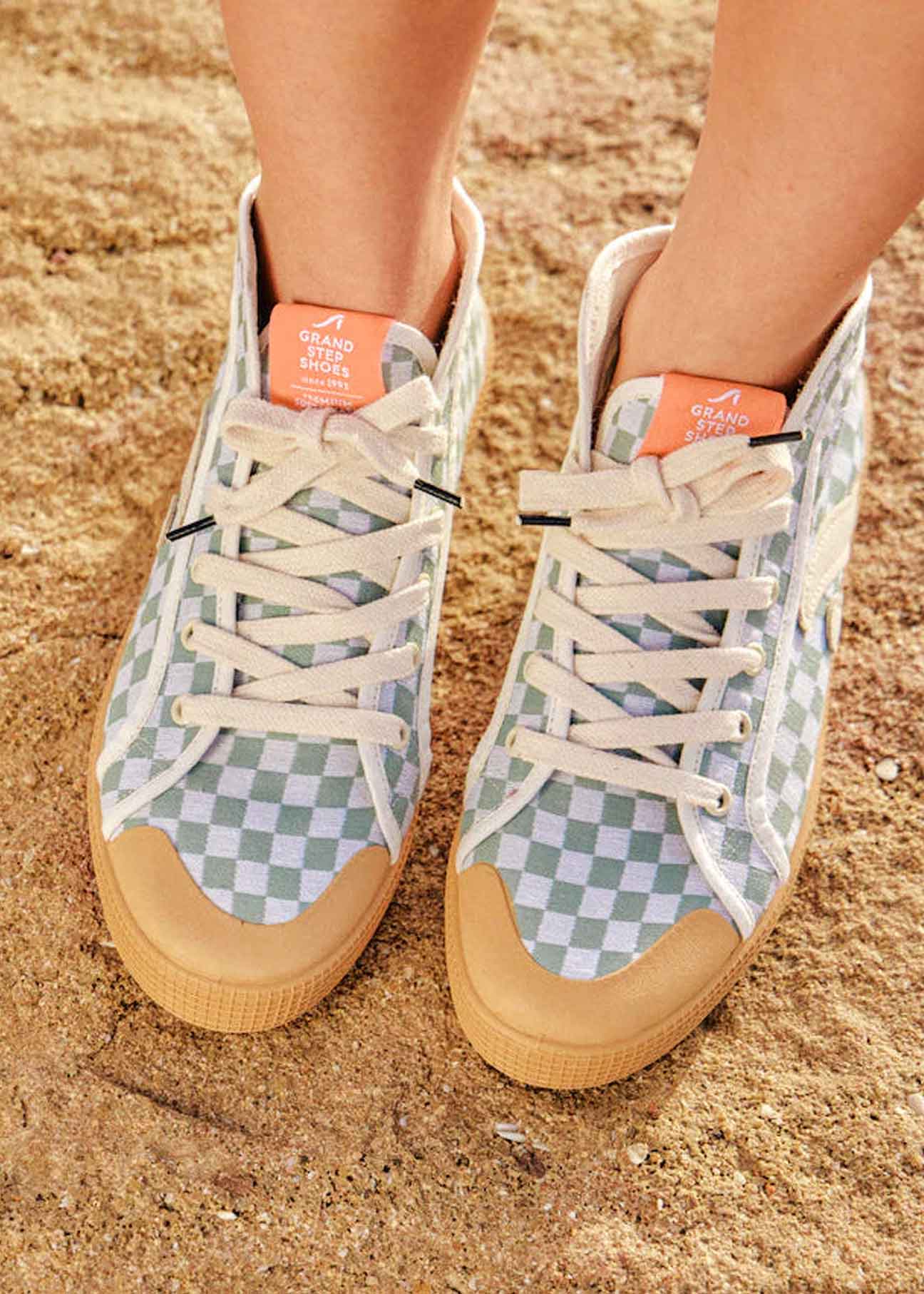 Taylor Recycled Vegan Sneaker Checkered Seagreen - Ecomarket.com