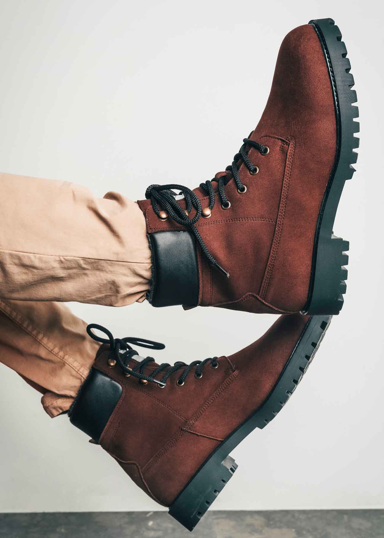 Gadea Brown Suede Vegan Mountain Boots unisex - Ecomarket.com