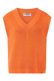 SANDER - Cotton Tencel Vest - Orange - Ecomarket.com